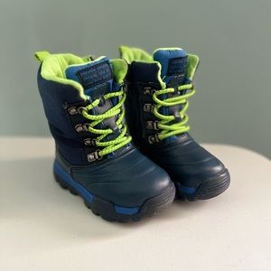 Carters Komet Fleece Insulated Blue / Green Winter Snow Boots Size 7